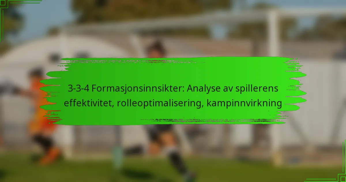 3-3-4 Formasjonsinnsikter: Analyse av spillerens effektivitet, rolleoptimalisering, kampinnvirkning