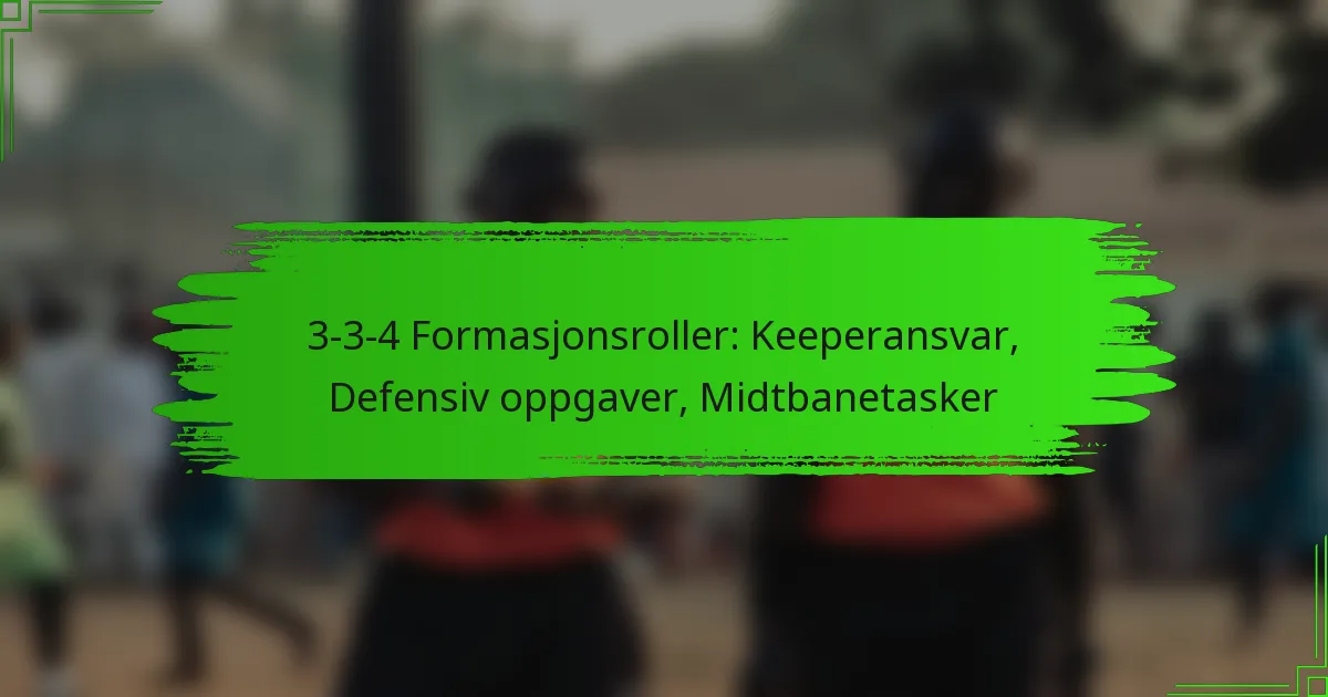 3-3-4 Formasjonsroller: Keeperansvar, Defensiv oppgaver, Midtbanetasker