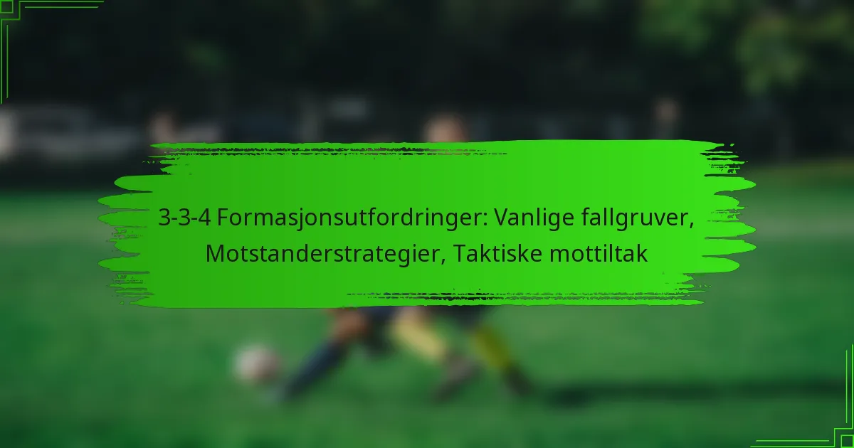 3-3-4 Formasjonsutfordringer: Vanlige fallgruver, Motstanderstrategier, Taktiske mottiltak