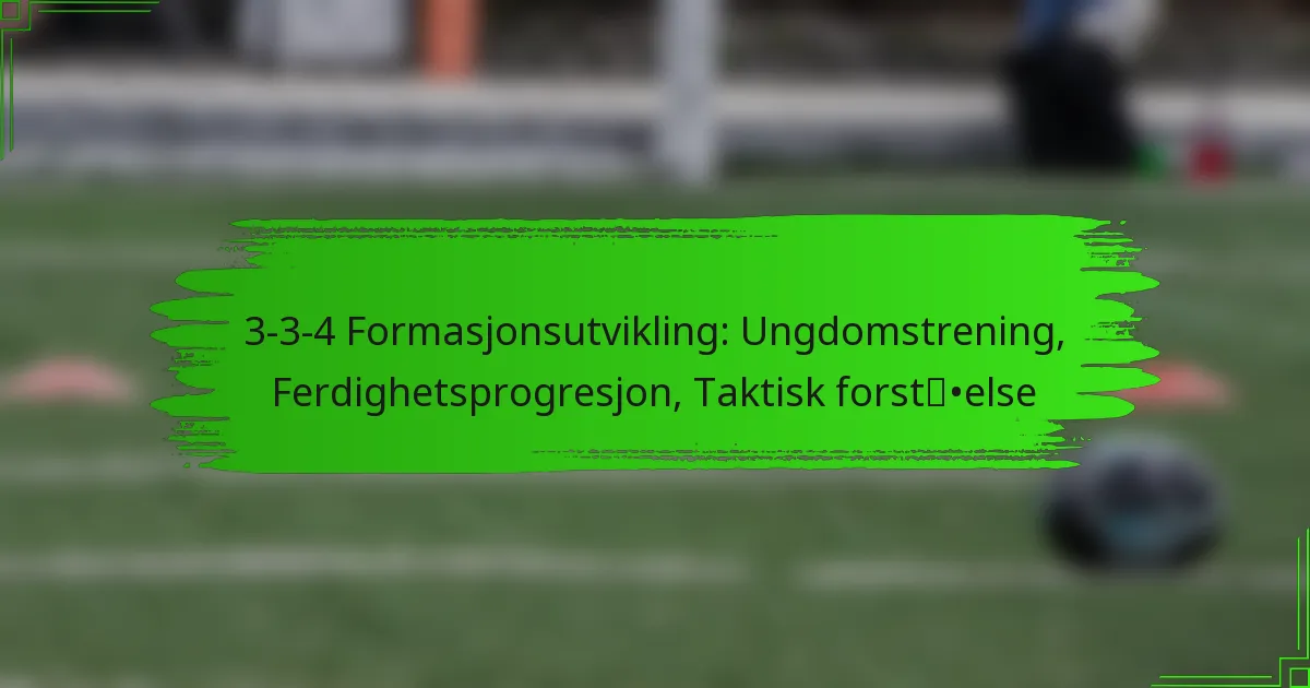 3-3-4 Formasjonsutvikling: Ungdomstrening, Ferdighetsprogresjon, Taktisk forståelse