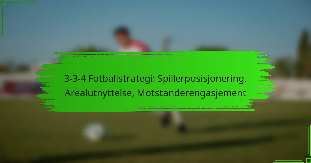 3-3-4 Fotballstrategi: Spillerposisjonering, Arealutnyttelse, Motstanderengasjement