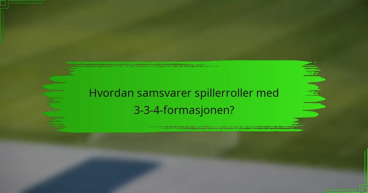 Hvordan samsvarer spillerroller med 3-3-4-formasjonen?